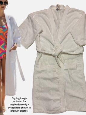 VTG 70s/80s Cannon Royal Classic White Terry Cloth Robe Retro Spa Plush